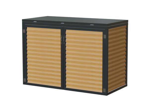 Zabudowa śmietnika 3 kosze (120l) żaluzja Złoty Dąb